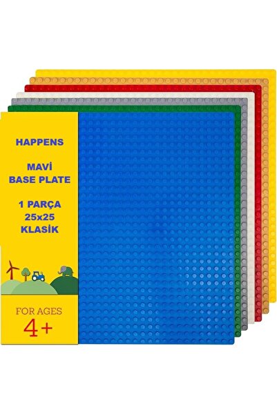 HAPPENS Classic Mavi Plaka, +4 Yaratıcı Oyuncak Yapım Seti (1 Parça) 25cmx25cm, Baseplate