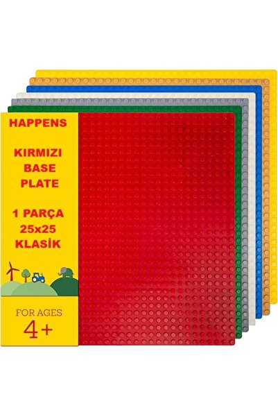 HAPPENS Classic Kırmızı Zemin Plaka, +4 Yaratıcı Oyuncak Yapım Seti (1 Parça)...