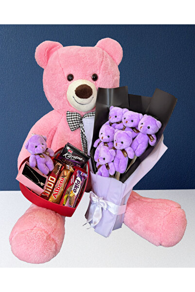 Genel Markalar Sevgiliye Dogum Gunu Hediyesi - 90cm Pembe Ayıcık - Ayıcık Buk...