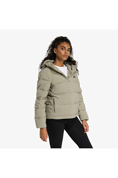 adidas Helionic Climawarm Dolgulu Kapüşonlu Kadın Yeşil Outdoor Montu