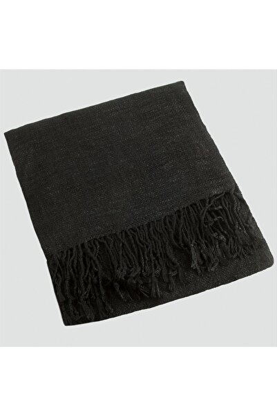 CT STONES Black Colored Linen Shawl 50*165