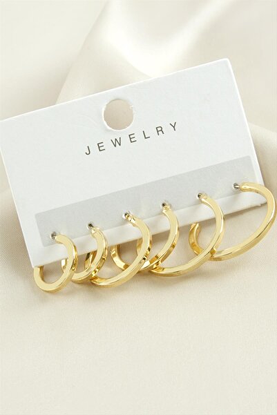 CT STONES 6 قطع أقراط دائرية من نوع إزيمي تريند مقاس 1.5-2-2.5 سم