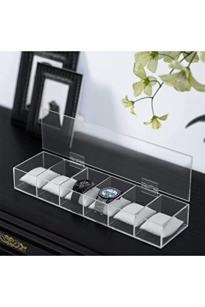 GOTA Watch Organizer with 6 Acrylic Compartments and Cover