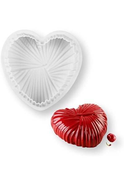 The Bros قالب كيك سيليكون على شكل قلب مطوي ثلاثي الأبعاد