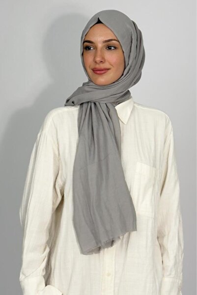 Betimoda Aya Thin Cotton Solid Color Shawl Gray