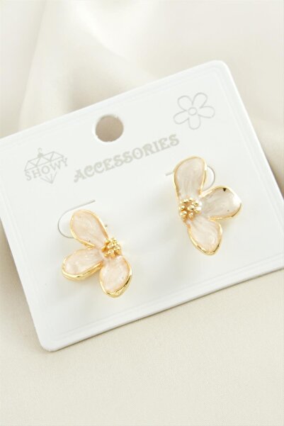 Ronanna Flower Enamel Metal Earrings