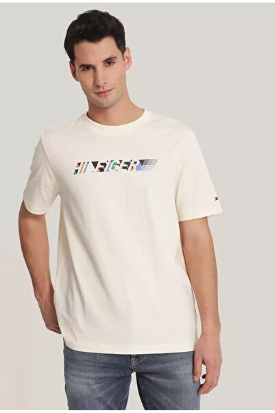 Tommy Hilfiger Regular Fit Men's Woven Cotton Chest Printed T-Shirt