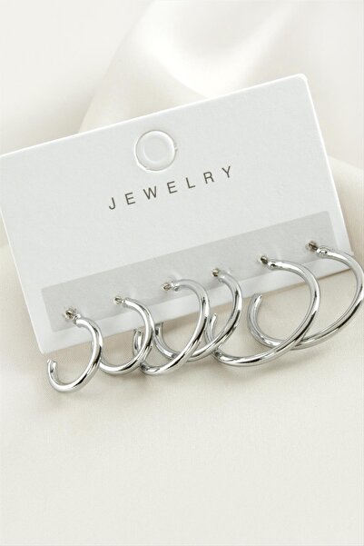 CT STONES 6 قطع أقراط دائرية على شكل أنبوب 1.5-2-2.5 سم