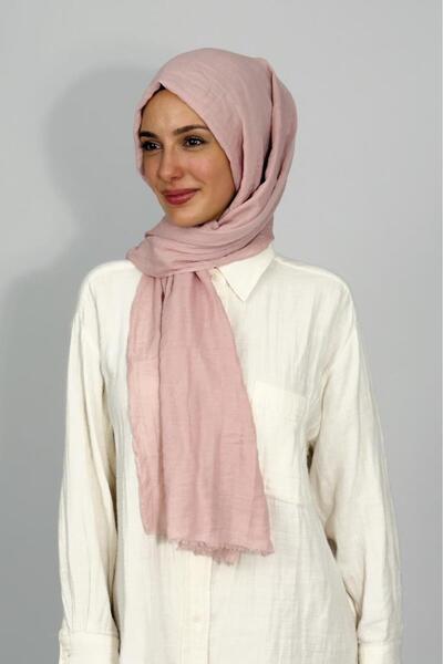 Betimoda Aya Fine Cotton Solid Color Shawl Powder