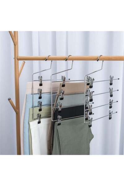 GOTA Pants and Skirts Clothes Hanger with Clips and Layers