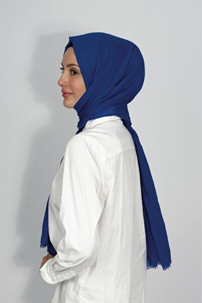 Betimoda Bamboo Kraş Solid Color Shawl Saks Blue
