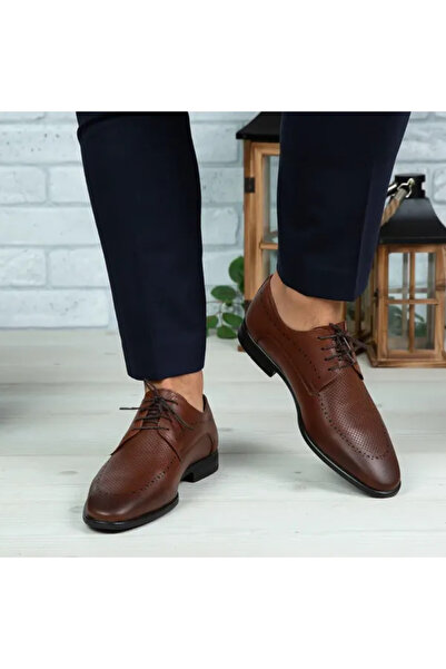 Piello Pantofi eleganţi din piele naturală cu finisaj presat, Maro