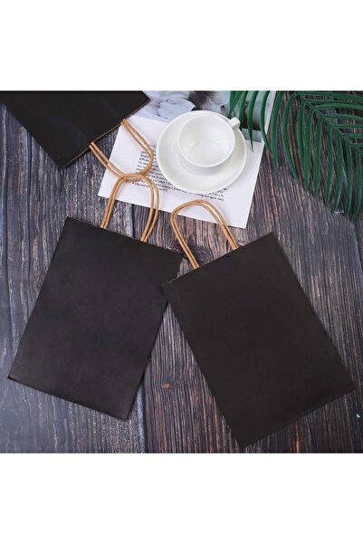 Hope Paper Bag Twisted Handle, Black/Cream, 10 Pieces, 29X15X12 Cm