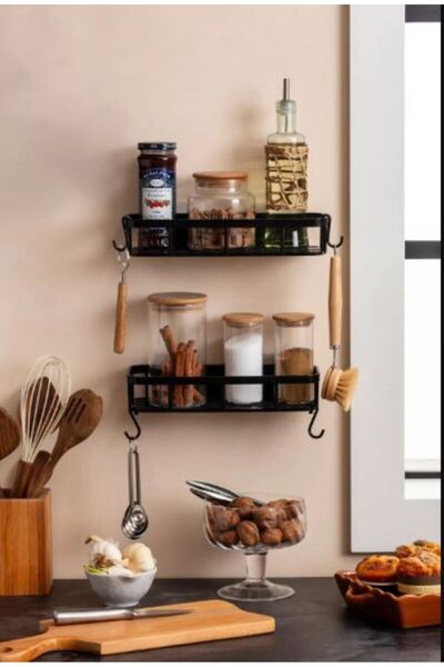 btm home Akıllı Düzenleyici Raf 2’li Set 4 kancalı – Mutfak, Banyo ve Çok Ama...
