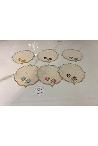 FAMU PAZARLAMA Presentation Holder Within the Tray with Hand-Embroidered Napk...