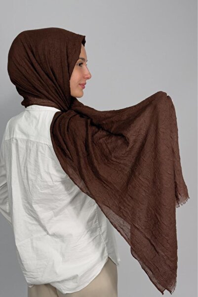Betimoda شال من الخيزران بلون واحد بني