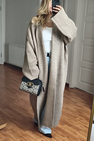 MADAMMERY Thick Long Oversize Loose Cardigan Large Size Mink Matching