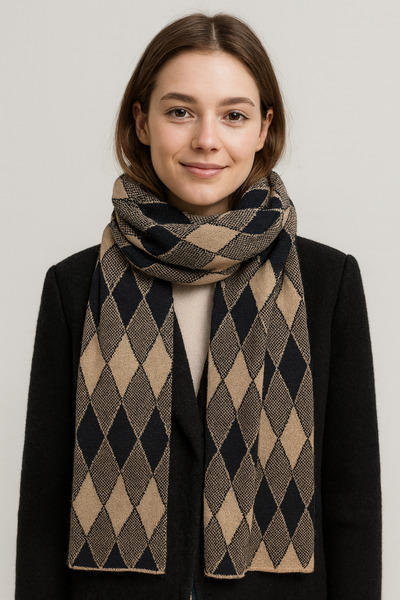 Sebir Moda Baklava Patterned Knitwear Scarf