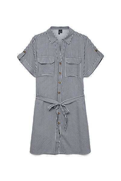 Vero Moda Γυναικείο Φόρεμα-Πουκάμισο 10325828 Μπλε Σκούρο Μπλε