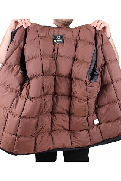 MocGrande Men's Plus Size Hooded Coat Lujo 2504 Black