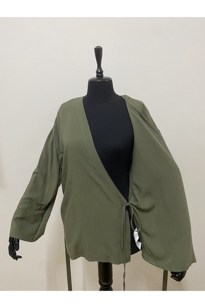 imoop design Women's Double Breasted Viscose Fabric Oversize Side Tie Kimono