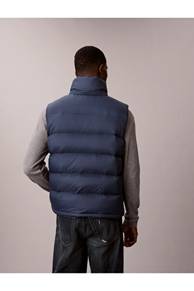 Calvin Klein Erkek Kapşonlu Yaka Fermuar Kapama Kolsuz Kapitoneli Cep Detay Mavi Yelek LV04RD531G-PPK