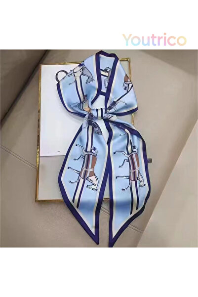 Youtrico Patterned silk scarf,Double Sided Headband&neckerchief,Autumn&winter atmosphere