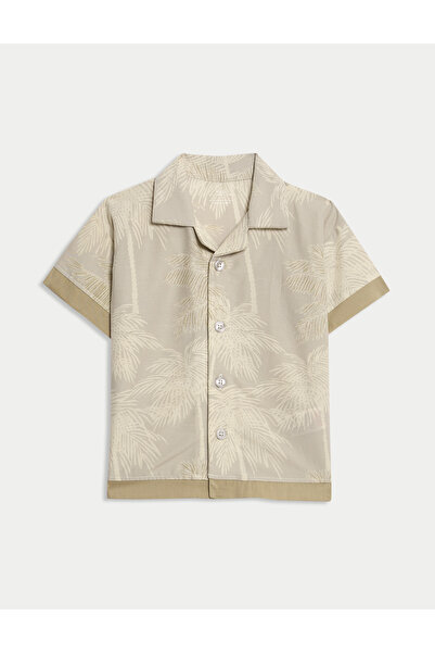 Marks & Spencer Pamuk Karışımlı Palmiye Desenli Gömlek