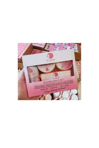 Sy Glow مجموعة تجديد البشرة للحصول على بشرة أكثر إشراقًا وإشراقًا ووردية