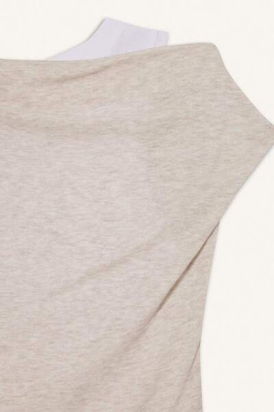 DeFacto Slim Fit με λεπτή εφαρμογή με κοντό μανίκι με έναν ώμο με ραβδώσεις G0316AX25AU