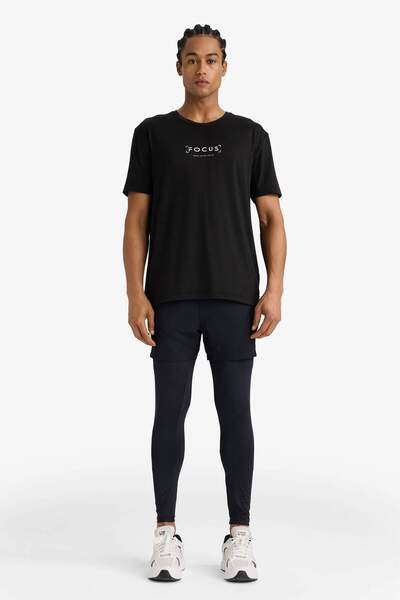 DeFacto DeFactoFit Slim Fit Dar Kesim Sporcu Standart Paça İçi Taytlı Dokuma Şort E9977AX25AU