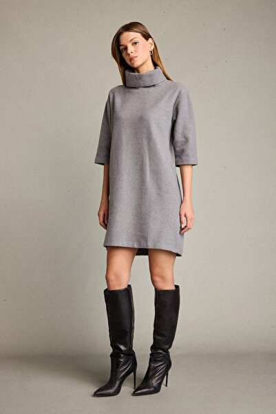 DeFacto Turtleneck Half Sleeve Mini Dress G3793Ax25Wn