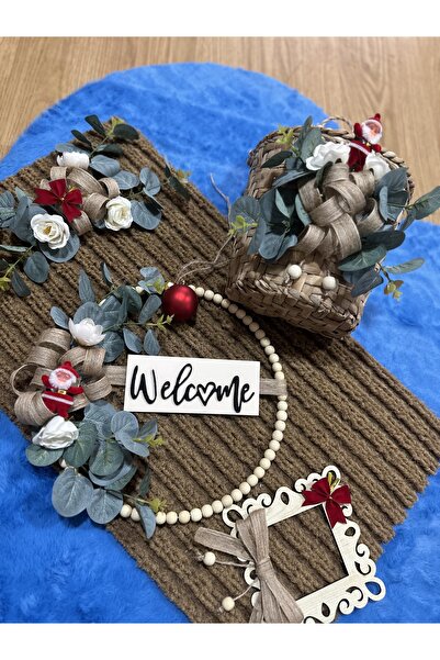 Marrone • “Marrone 4’lü Kapı & Ev Dekor Seti – Paspas, Kapı Çelengi, Sepet, P...