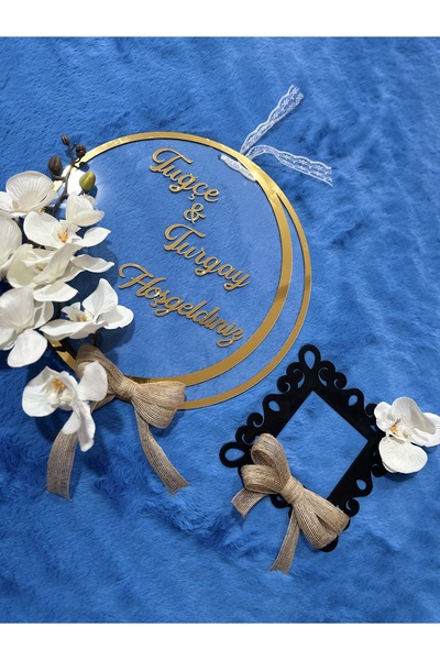 Marrone “Kişiye Özel İsimli Hoşgeldiniz Pleksi Kapı Süsü ve Çerçeve Seti”