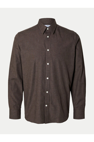 Selected Homme Ανδρικό Πουκάμισο 16094903 Καφέ