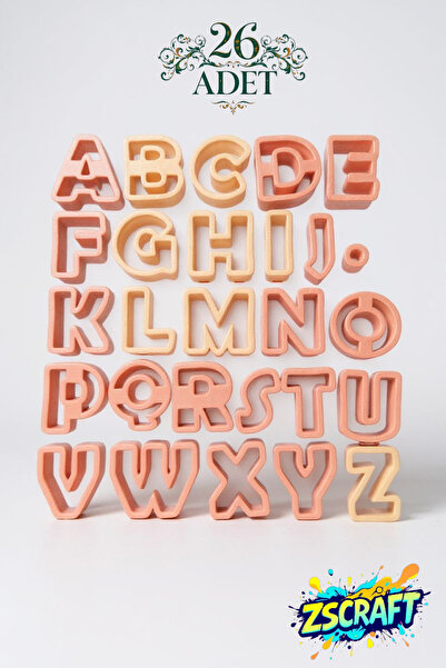zscraft 3,5 cm Harf Kurabiye Kalıbı Seti (26 Adet)