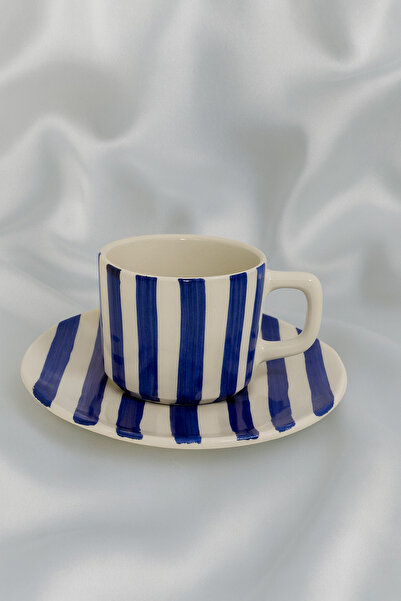 Hausette Thick Line Pattern Ceramic Turkish Coffee, Mug, Turkish Coffee Cup, ...