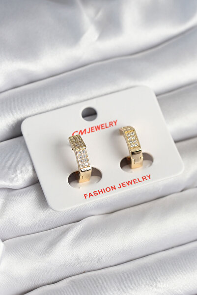 callerrons accessories أقراط نسائية سداسية الشكل من حجر الزركون بلون ذهبي نحا...