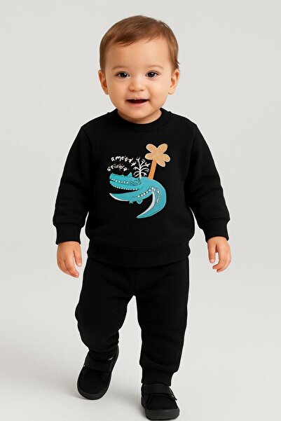 NoveraM Baby 3 Thread Tracksuit Set 9-12-18-24 Months |   Crocodile Printed S...