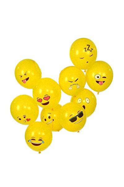 HALAMODO 10-Piece Smiley Emoji Party Balloons Set 10.5x8.7x3.7inch
