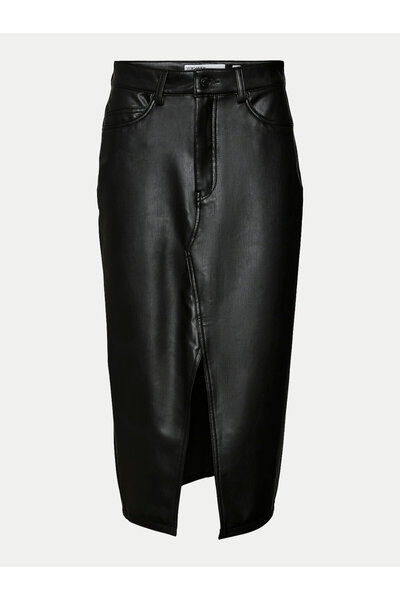 Vero Moda Γυναικεία Φούστα από Δέρμα 10311707 Μαύρη