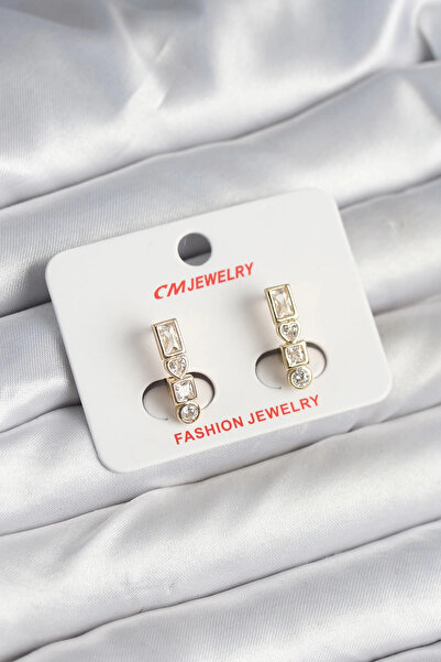 Epilons أقراط نسائية من حجر الزركون باللون الذهبي من Bfs