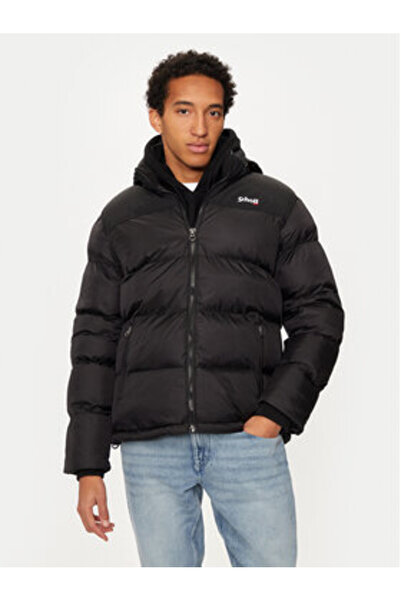 Schott NYC Ανδρικό Χειμερινό Μπουφάν Γιούτα Μαύρο