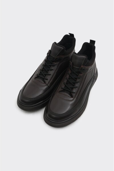 derinet Bağcıklı Hakiki Deri Erkek Bot