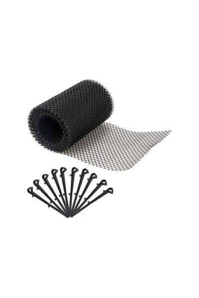 SGTT Set plasă de protecție pentru jgheaburi, lungime 6 m, lățime 16 cm, cu c...