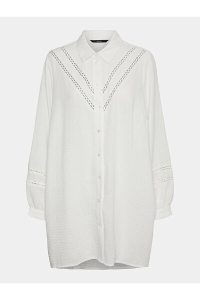 Veromoda Curve Γυναικείο Φόρεμα-Πουκάμισο vero moda curve 10301894 Λευκό