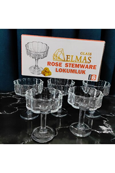 ORTAKÖY CENNETİ 6 μοντέρνα κούπες λουκούμι με βάση, 50 κ.εκ. Όγκος 8 εκ. Ύψος 6 εκ. Πλάτος στομίου