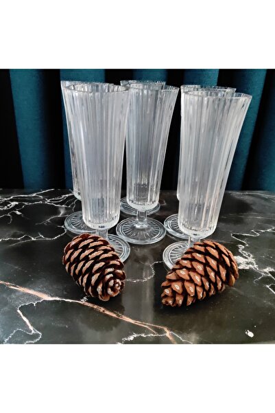 ORTAKÖY CENNETİ 6 Valeria Flutes Coffee Side Cup Line Mod. 140 Cc Volume, 16.5 cm Height. 5 cm Mouth Width