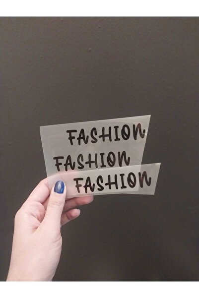 Gönülden Tasarım ARMA 9X2 CM, 3 bucăți, imprimare prin transfer, text FASION, care se lipsește la călcat, negru