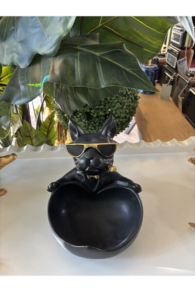 Zigzag Home Dekoratif Büyük Boy Bulldog (Köpek) Sunumluk , Anahtarlık , Şeker...